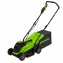 GreenWorks GD24LM33K2 — аккумуляторная газонокосилка с шириной кошения 33 см