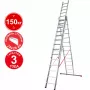 Лестница алюминиевая трехсекционная профессиональная Новая высота 14 ступеней 3230314
