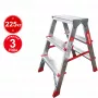 Стремянка алюминиевая двухсторонняя профессиональная Новая Высота 3 ступеней 3120203
