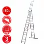 Лестница алюминиевая трехсекционная усиленная профессиональная Новая высота 17 ступеней 3231317