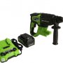 Перфоратор аккумуляторный GreenWorks GD24SDS2K4 (3803007UB)