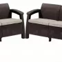Комплект садовой мебели Keter Corfu II Rest коричневый