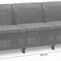 Диван для сада и террасы Keter Corfu Love Seat Max графит