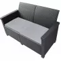 Диван садовый 2х местный Adriano Basegi 2 темно серый