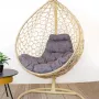 Кресло подвесное M-Group Капля Home (бежевый ротанг/пепел подушка)