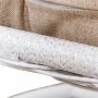 Кресло подвесное M-Group Капля Home (белый ротанг/лен подушка)