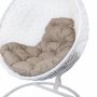 Кресло подвесное M-Group Капля Home (белый ротанг/лен подушка)