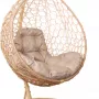 Кресло подвесное M-Group Капля Home (бежевый ротанг/лен подушка)