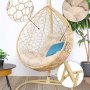Кресло подвесное M-Group Капля Home (бежевый ротанг/лен подушка)
