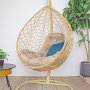 Кресло подвесное M-Group Капля Home (бежевый ротанг/лен подушка)