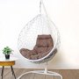 Кресло подвесное M-Group Капля Home (белый ротанг/какао подушка)
