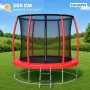 Батут Sundays Favorite Premium-D252/8FT (красный, с сеткой, с лестницей)
