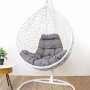 Кресло подвесное M-Group Капля Home (белый ротанг/пепел подушка)