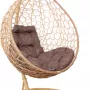 Кресло подвесное M-Group Капля Home (бежевый ротанг/какао подушка)