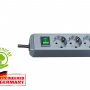 Удлинитель Brennenstuhl Eco-Line 1.5 м серебристо-серый с заземляющим контактом
