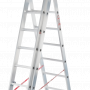 Лестница алюминиевая трехсекционная усиленная профессиональная Новая высота 15 ступеней 3231315