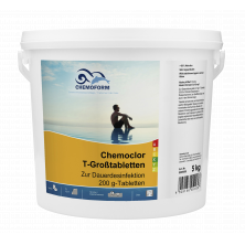 Средство для бассейна дезинфицирующее Chemoform Кемохлор Т в таблетках по 200г (5кг)