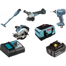 Набор инструмента Makita (Пила дисковая Makita DSS610Z + Углошлифмашина DGA504Z + Пылесос DCL180Z + Шуруповерт DTD152Z) (140523877040)