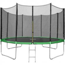 Батут Happy Jump 13ft Pro с внешней сеткой и лестницей