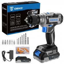 Дрель-шуруповерт аккумуляторная Deko DKCD20V ONE + SET 63