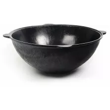 Узбекский чугунный казан Grand Metall Invest 16 л. круглое дно, без крышки