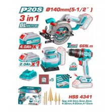 Набор аккумуляторного инструмента TOTAL TOSLI241193