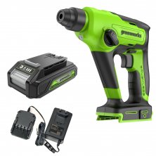 Перфоратор аккумуляторный GreenWorks GD24SDS1K2 (3803107UA)