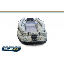 Лодка надувная моторная Solar-430 Super Jet Tunnel Expedition пиксель
