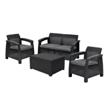 Набор пластиковой садовой мебели Keter Corfu Box Set графит