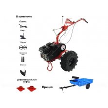 Мотоблок Агат (Салют) Л-7.0 ЛЮКС с прицепом и двигателем Lifan 170F 7.0 л.с.