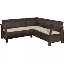 Диван угловой Keter Corfu II Relax коричневый