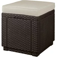 Пуф садовый с подушкой Keter Cube (коричневый)
