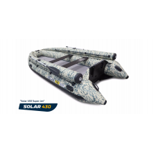 Лодка надувная моторная Solar-430 Super Jet Tunnel с фальшбортом пиксель