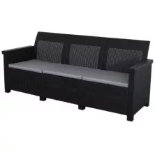 Диван садовый 3х местный Adriano Basegi 3 темно серый