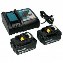 Комплект Makita 197570-9: аккумулятор BL1850B 5 Ач (2 шт.) + зарядное устройство DC18RC