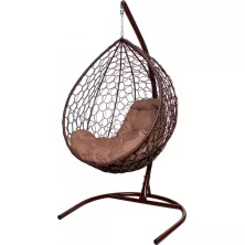 Кресло подвесное M-Group Капля Home (коричневый ротанг/какао подушка)
