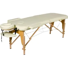 Массажный стол Atlas Sport складной 2-с 60 см деревянный (бежевый, сумка в подарок)