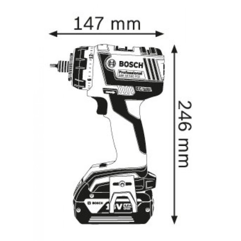 Аккумуляторная дрель-шуруповерт BOSCH GSR 18 V-EC FC2 L-BOXX + насадки (06019E1100)