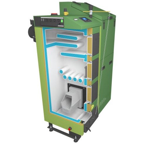 Твердотопливный котел SAS BIO SLIM 14 кВт (дымоход сверху)