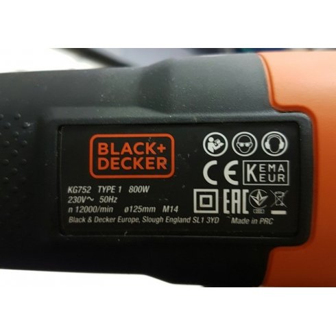 Угловая шлифмашина Black & Decker KG752