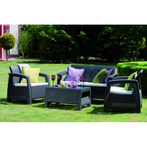 Набор мебели Keter Plastic Corfu Set (коричневый) 223201