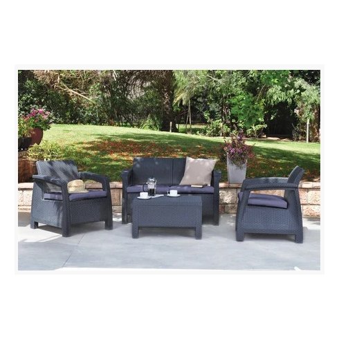 Набор мебели Keter Plastic Corfu Set (коричневый) 223201