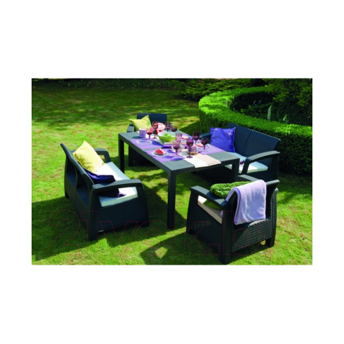 Набор мебели Keter Plastic Corfu II Fiesta (графит) 223216