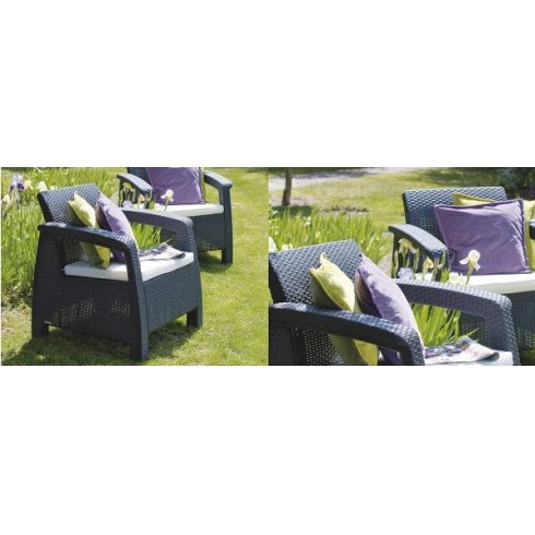 Набор мебели Keter Plastic Corfu Set (графит) 223204