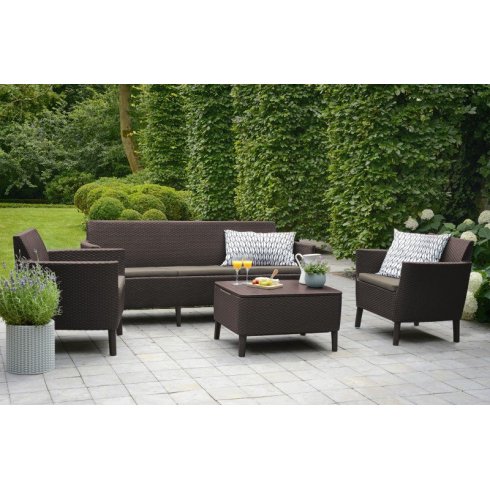 Набор мебели Keter Plastic Salemo 3 (коричневый) 238591