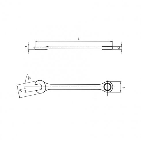 Ключ комбинированный с трещоткой Wurth SW19