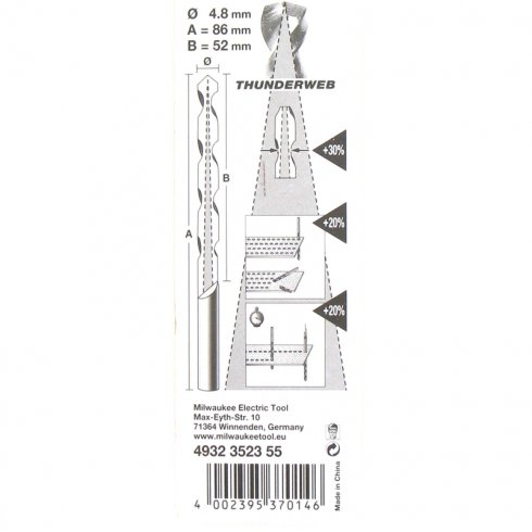 Сверло по металлу HSS-G Milwaukee 4.8x52