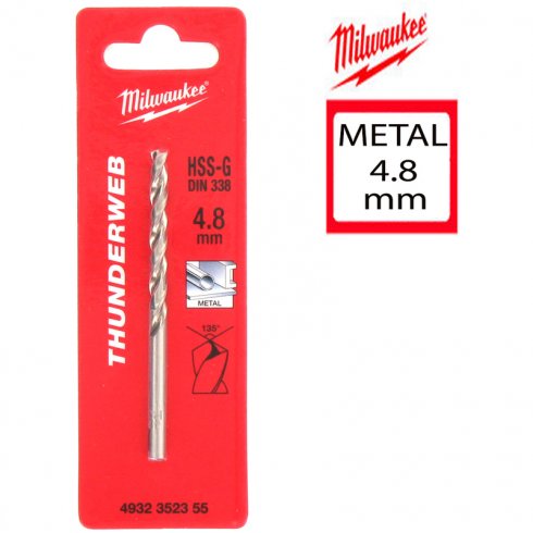 Сверло по металлу HSS-G Milwaukee 4.8x52