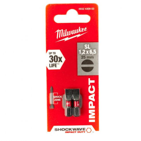 Бита ударная Milwaukee Shockwave SL1,2x6,5 25 мм