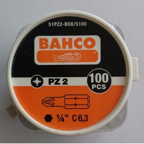 Набор бит Bahco PZ2 x 25 мм (51Z2-BOX/S100)